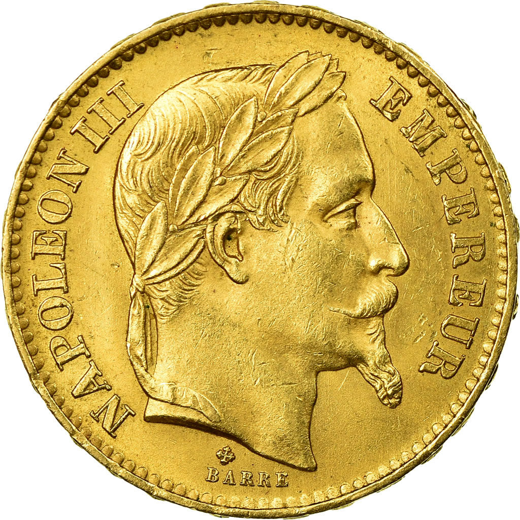 Coin, France, Napoleon III, 20 Francs, 1868, Strasbourg, Gold,AU(50-53),KM 801.2