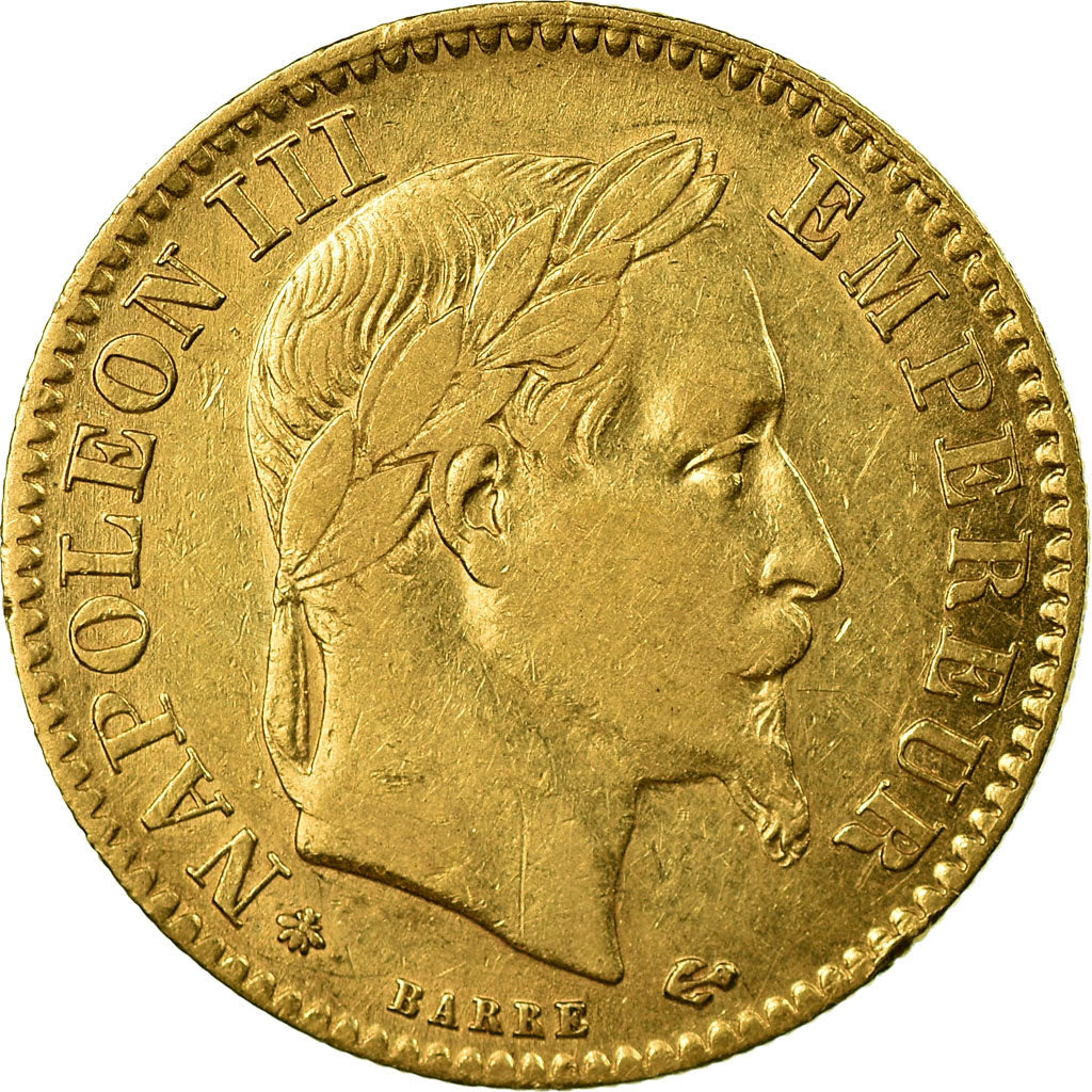 Coin,France,Napoleon III,10 Francs,1863,Paris, EF(40-45), Gold, KM 800.1