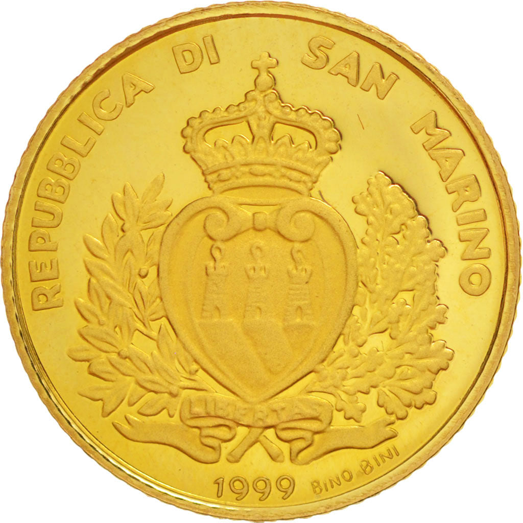 SAN MARINO, 1/2 Scudo, 1999, KM #413, MS(65-70), Gold, 1.61