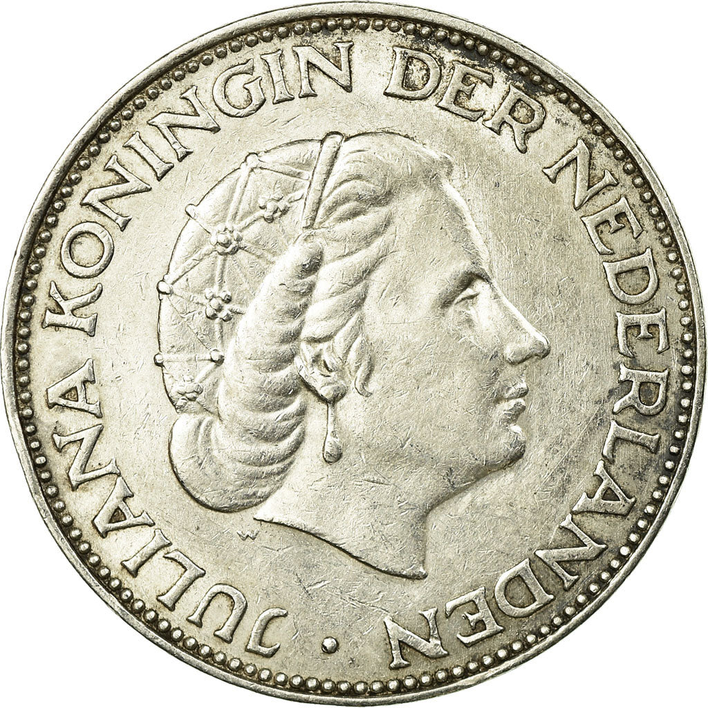 Coin, Netherlands, Juliana, 2-1/2 Gulden, 1960, AU(55-58), Silver, KM:185