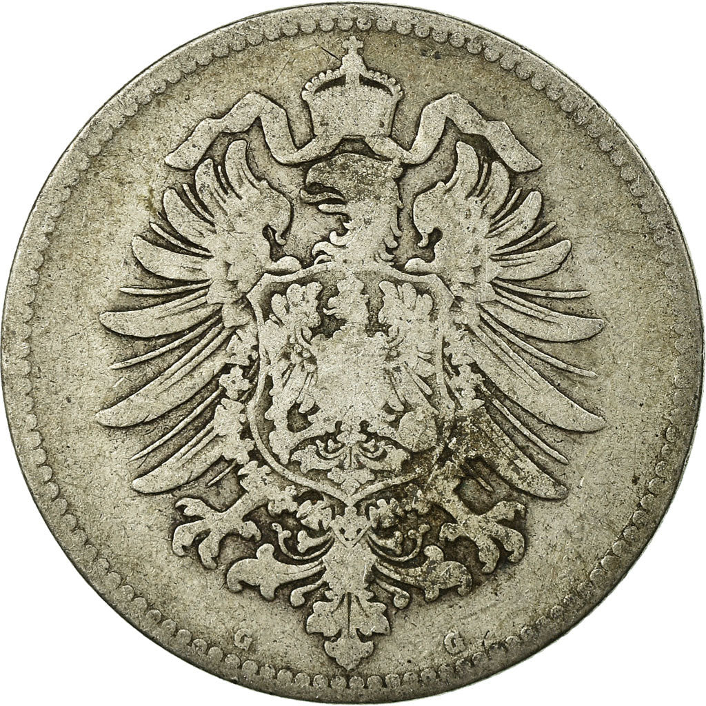 Coin, GERMANY - EMPIRE, Wilhelm I, Mark, 1874, Karlsruhe, VF(20-25), Silver,KM 7