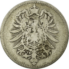Coin, GERMANY - EMPIRE, Wilhelm I, Mark, 1874, Karlsruhe, VF(20-25), Silver,KM 7