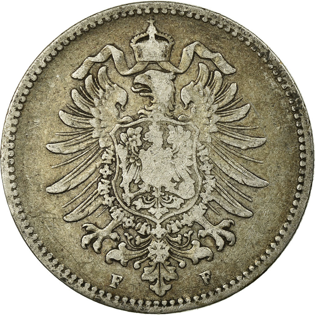 Coin, GERMANY - EMPIRE, Wilhelm I, Mark, 1874, Stuttgart, VF(20-25), Silver,KM 7