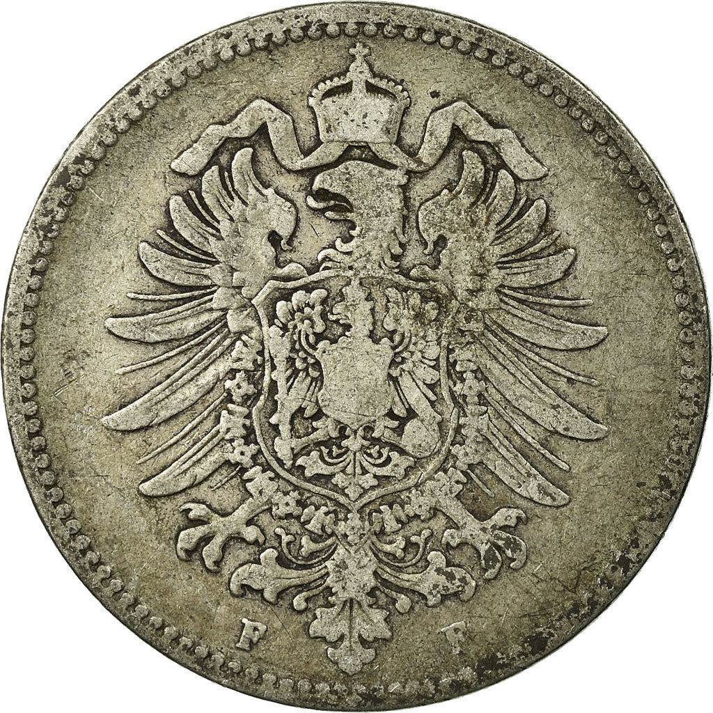 Coin, GERMANY - EMPIRE, Wilhelm I, Mark, 1874, Stuttgart, VF(20-25), Silver, KM7