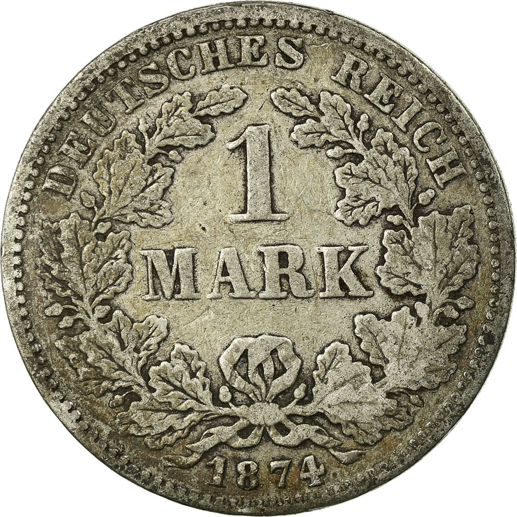 Coin, GERMANY - EMPIRE, Wilhelm I, Mark, 1874, Stuttgart, VF(20-25), Silver, KM7