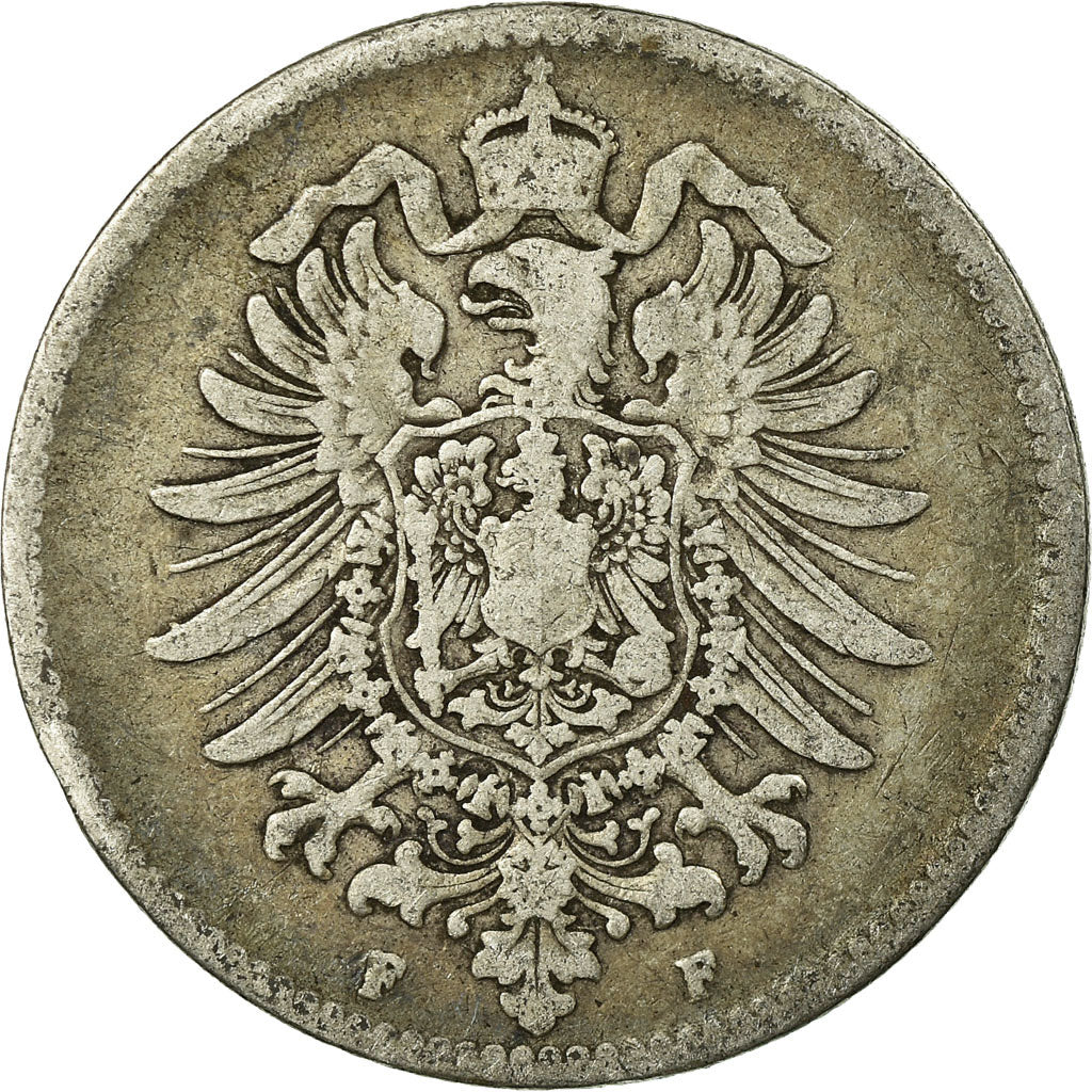 Coin, GERMANY - EMPIRE, Wilhelm I, Mark, 1874, Stuttgart, VF(20-25), Silver,KM 7