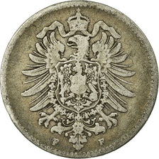 Coin, GERMANY - EMPIRE, Wilhelm I, Mark, 1874, Stuttgart, VF(20-25), Silver,KM 7