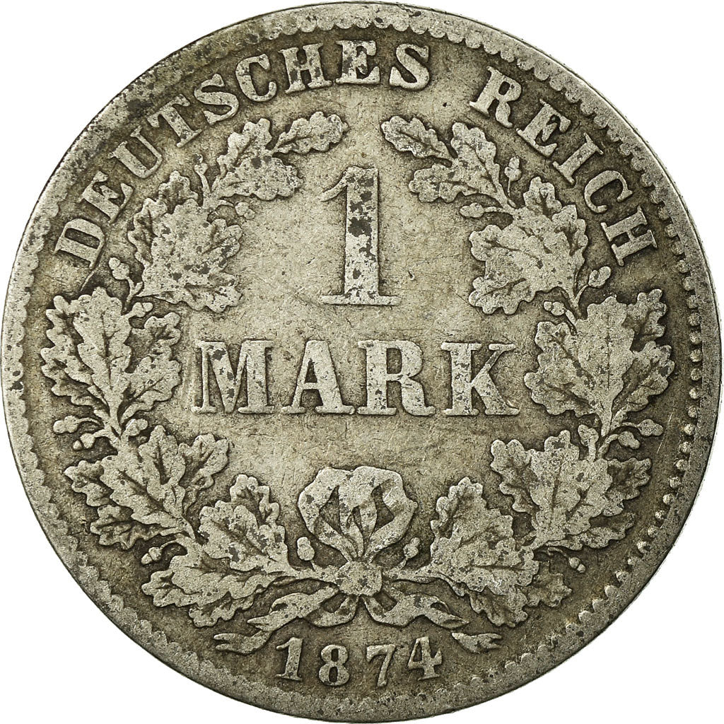 Coin, GERMANY - EMPIRE, Wilhelm I, Mark, 1874, Munich, VF(20-25), Silver, KM:7