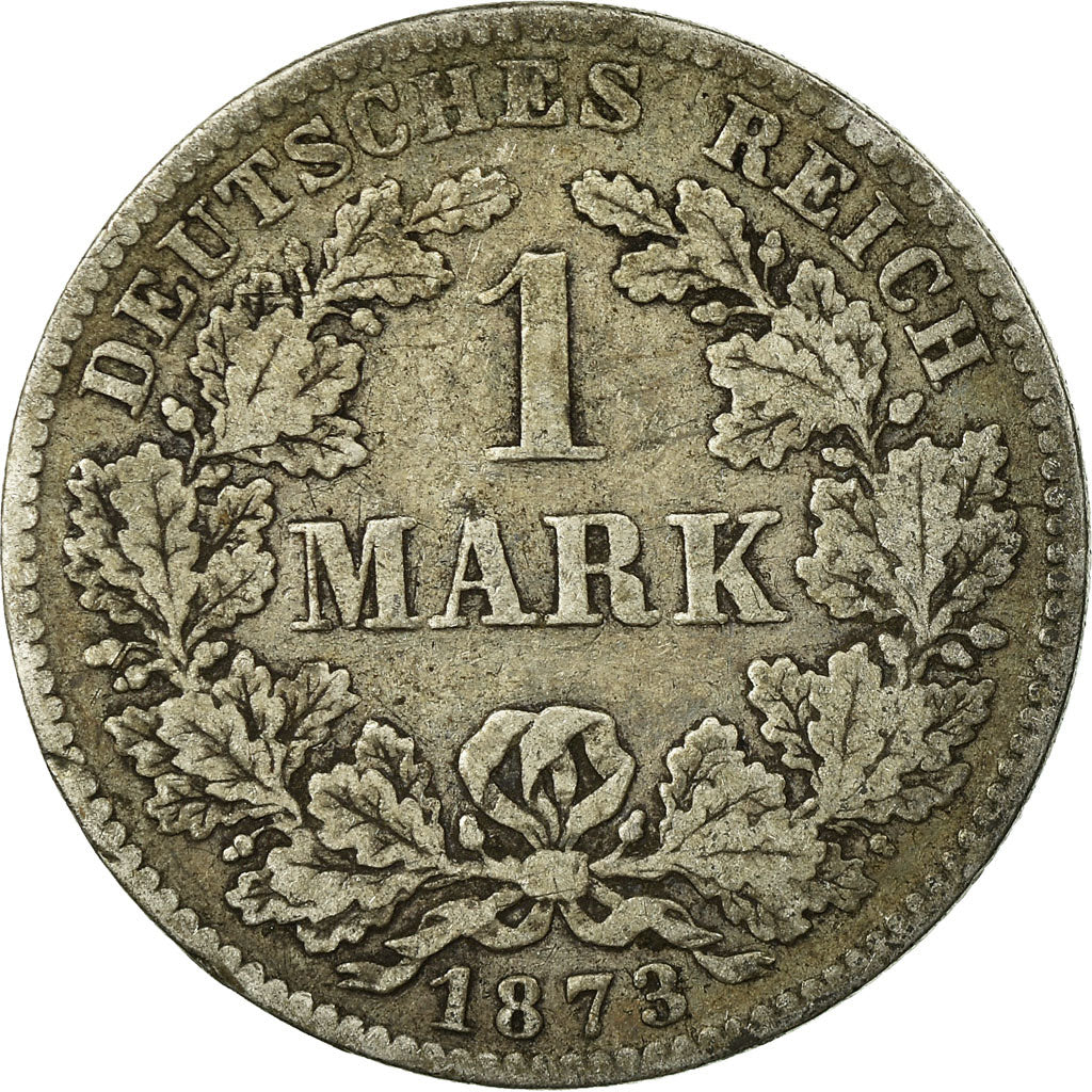 Coin, GERMANY - EMPIRE, Wilhelm I, Mark, 1873, Stuttgart, VF(20-25), Silver,KM 7