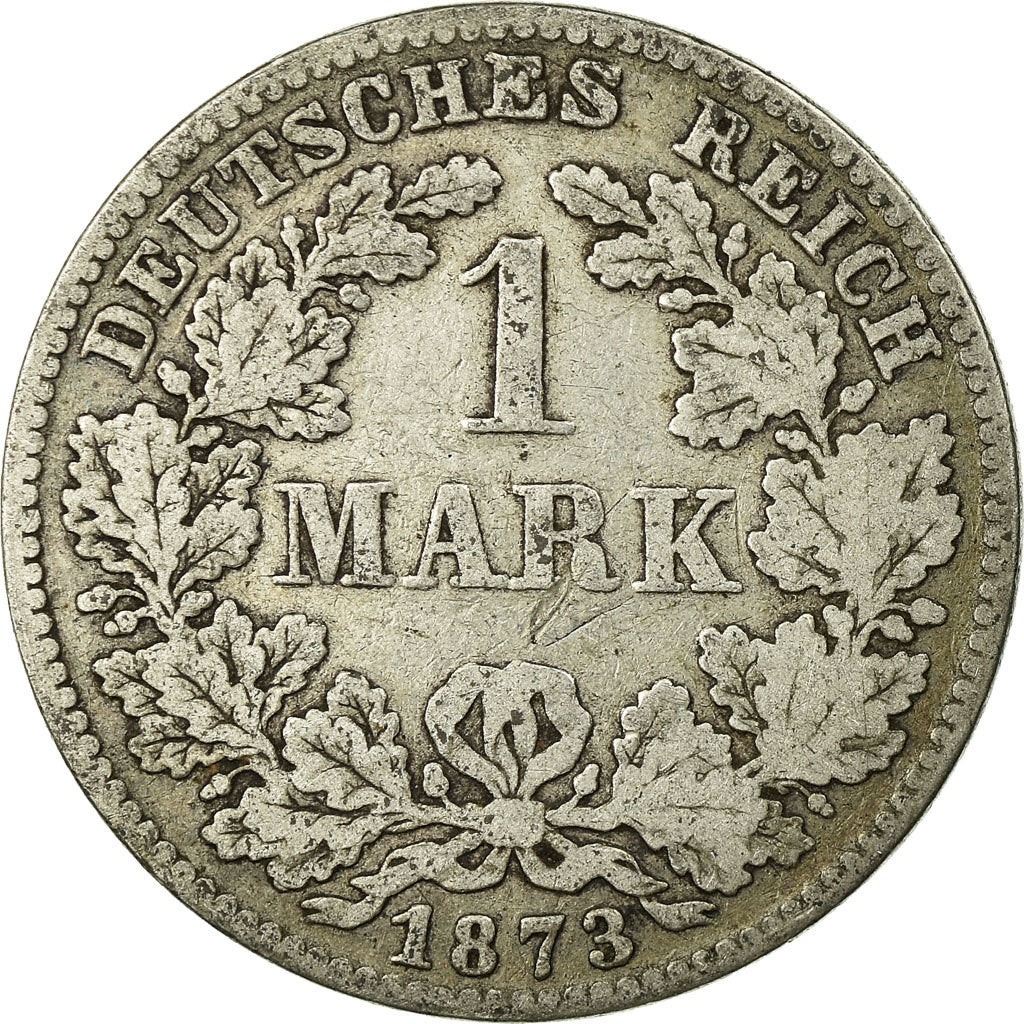 Coin, GERMANY - EMPIRE, Wilhelm I, Mark, 1873, Munich, VF(20-25), Silver, KM:7