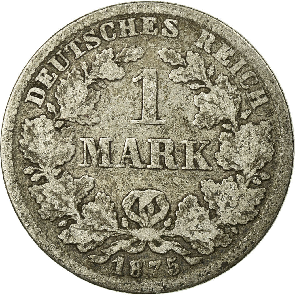 Coin, GERMANY - EMPIRE, Wilhelm I, Mark, 1875, Dresden, VF(20-25), Silver, KM:7