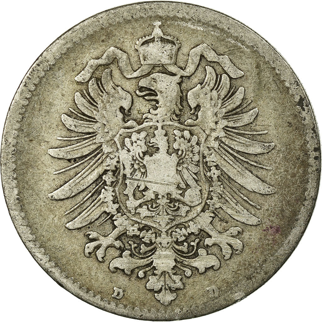 Coin, GERMANY - EMPIRE, Wilhelm I, Mark, 1875, Munich, VF(20-25), Silver, KM:7