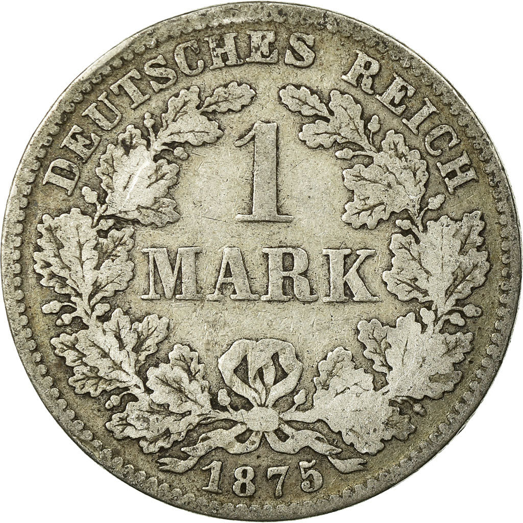 Coin, GERMANY - EMPIRE, Wilhelm I, Mark, 1875, Munich, VF(20-25), Silver, KM:7