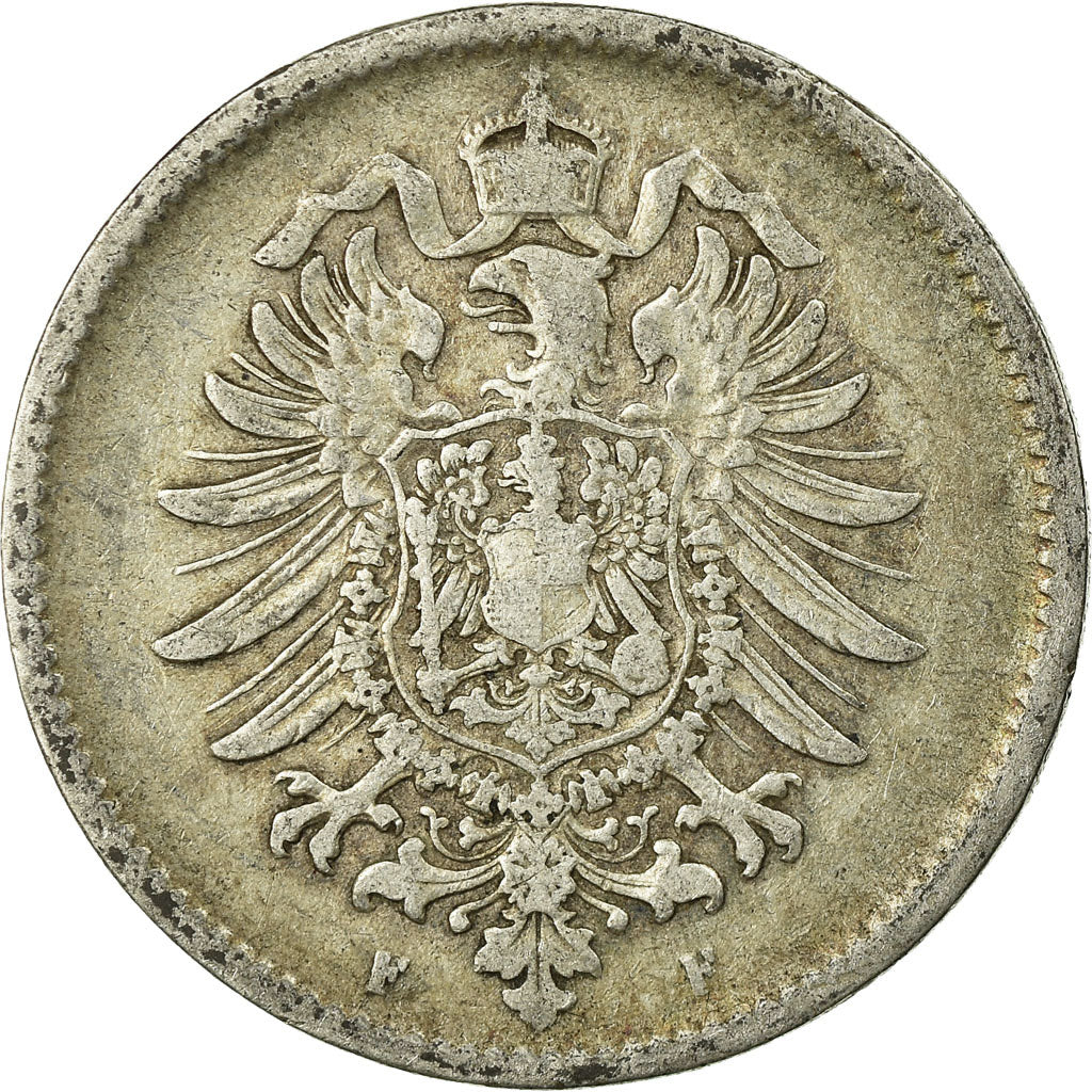 Coin, GERMANY - EMPIRE, Wilhelm I, Mark, 1875, Stuttgart, VF(30-35), Silver,KM 7