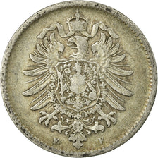 Coin, GERMANY - EMPIRE, Wilhelm I, Mark, 1875, Stuttgart, VF(30-35), Silver,KM 7