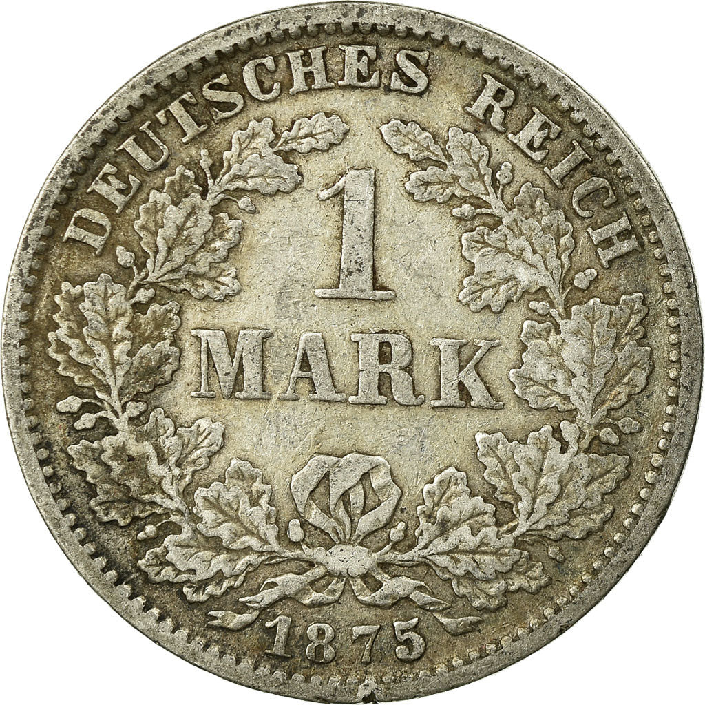 Coin, GERMANY - EMPIRE, Wilhelm I, Mark, 1875, Stuttgart, VF(30-35), Silver,KM 7