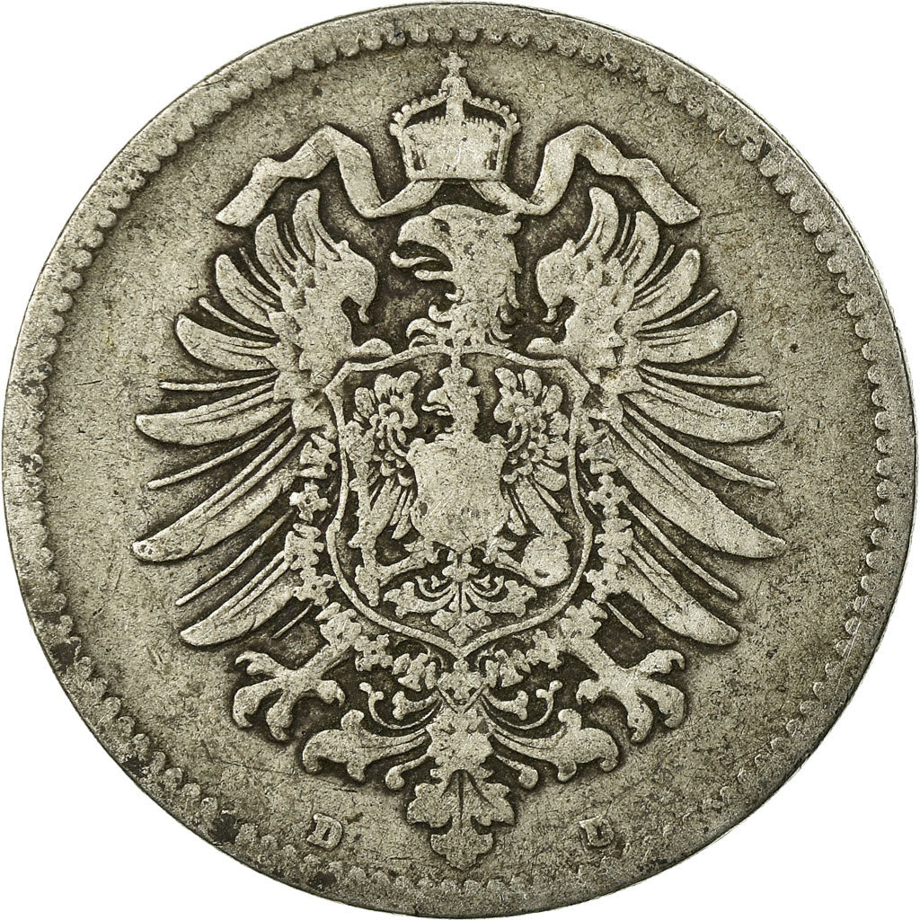 Coin, GERMANY - EMPIRE, Wilhelm I, Mark, 1875, Munich, VF(20-25), Silver, KM:7