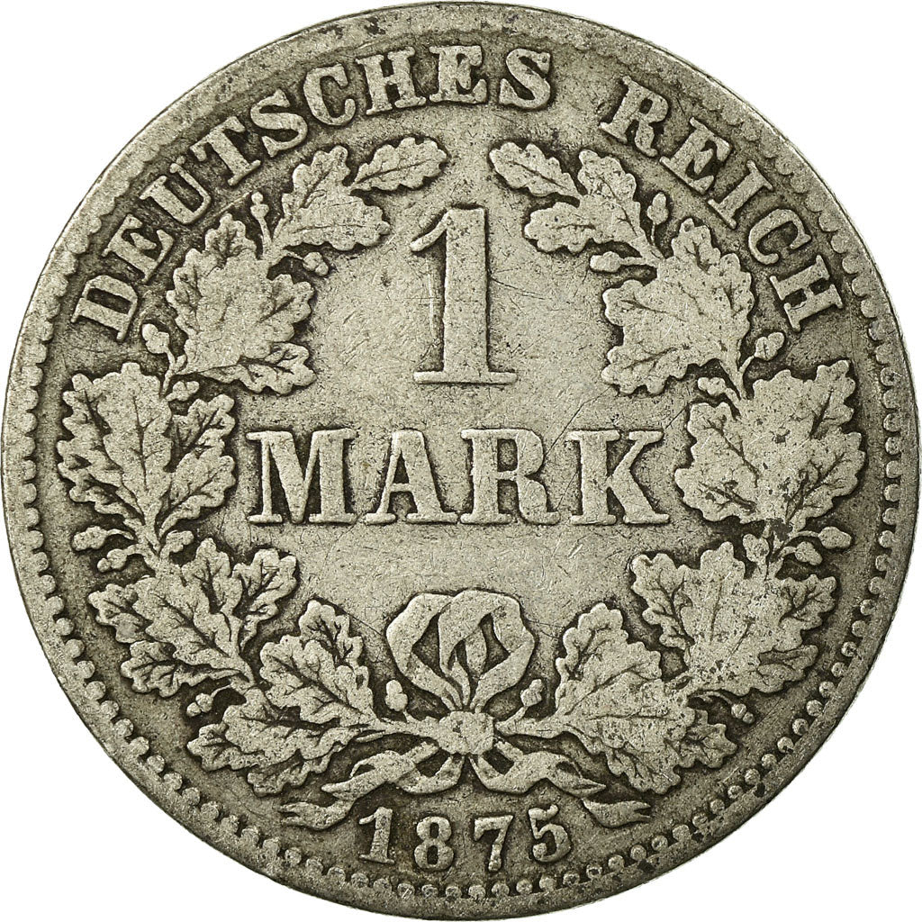 Coin, GERMANY - EMPIRE, Wilhelm I, Mark, 1875, Munich, VF(20-25), Silver, KM:7