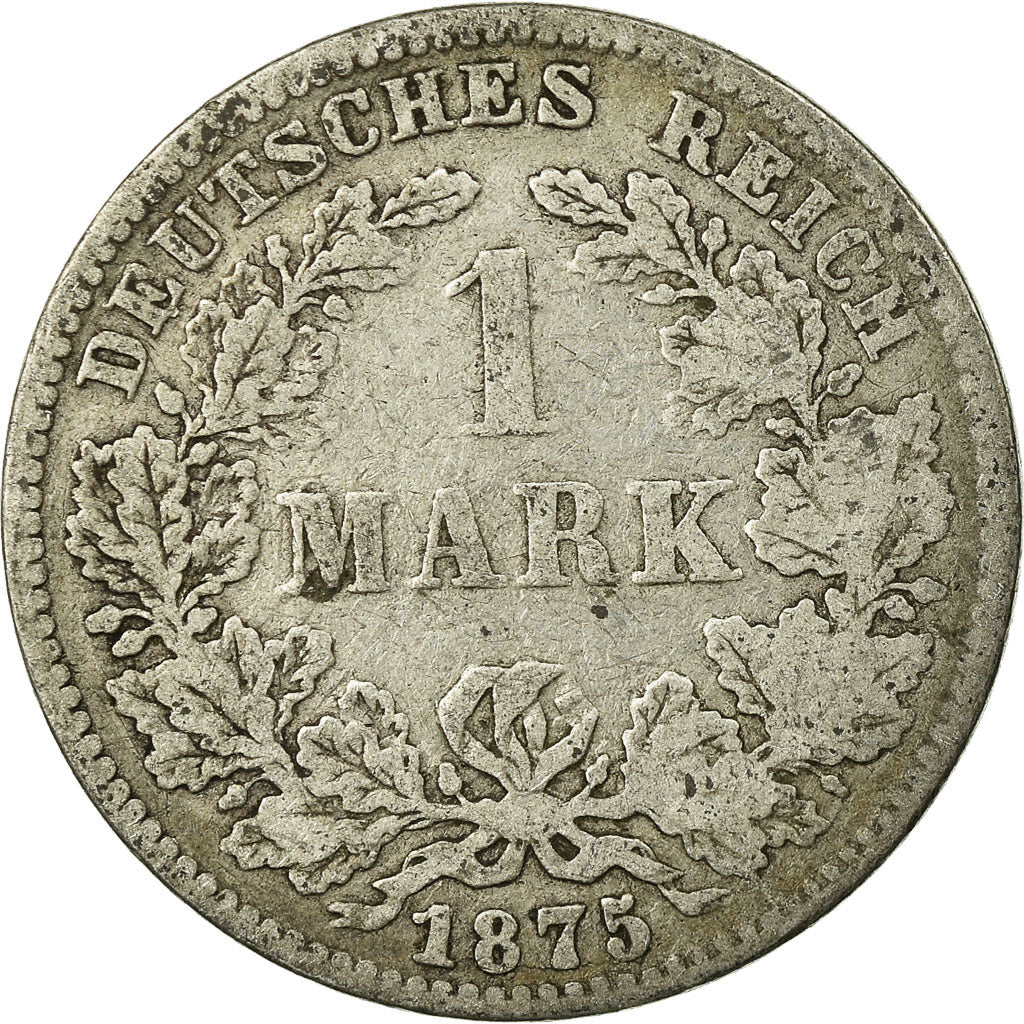 Moneta, GERMANIA - IMPERO, Wilhelm I, Mark, 1875, Hambourg, MB, Argento, KM:7