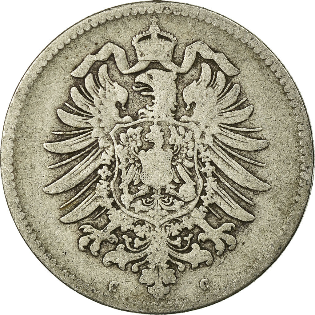 Coin, GERMANY - EMPIRE, Wilhelm I, Mark, 1875, Frankfurt,VF(20-25),Silver,KM  7