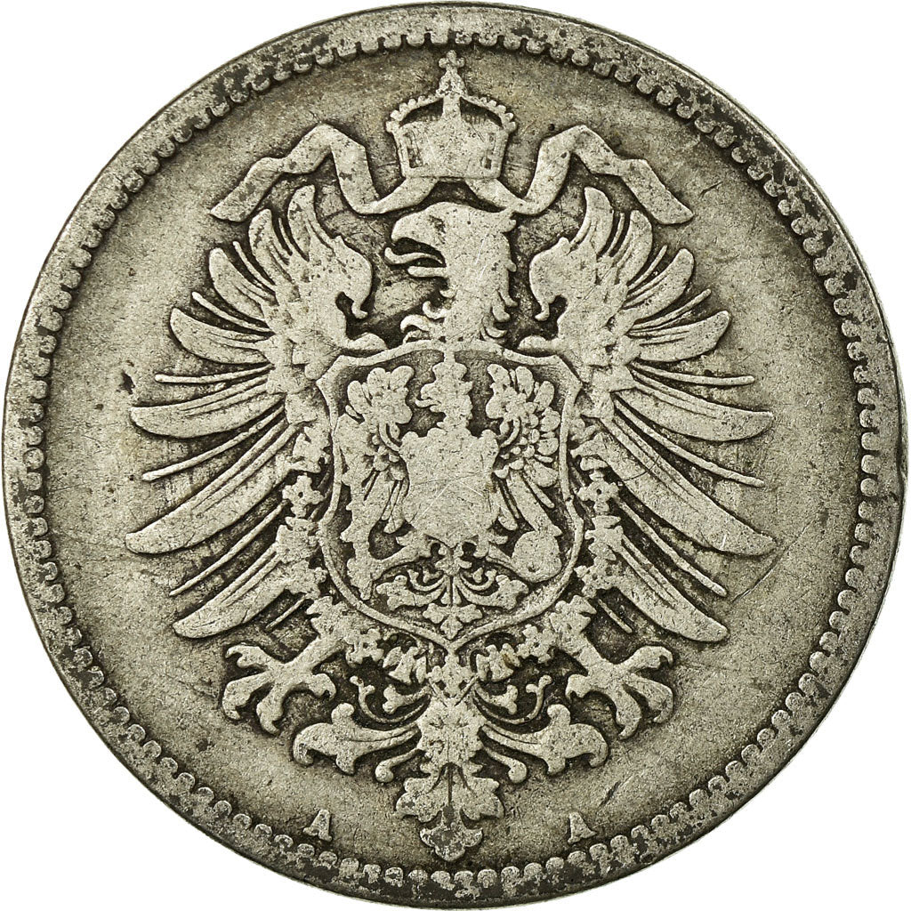 Coin, GERMANY - EMPIRE, Wilhelm I, Mark, 1875, Berlin, VF(20-25), Silver, KM:7