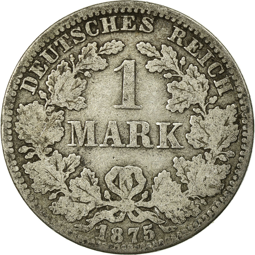 Coin, GERMANY - EMPIRE, Wilhelm I, Mark, 1875, Berlin, VF(20-25), Silver, KM:7