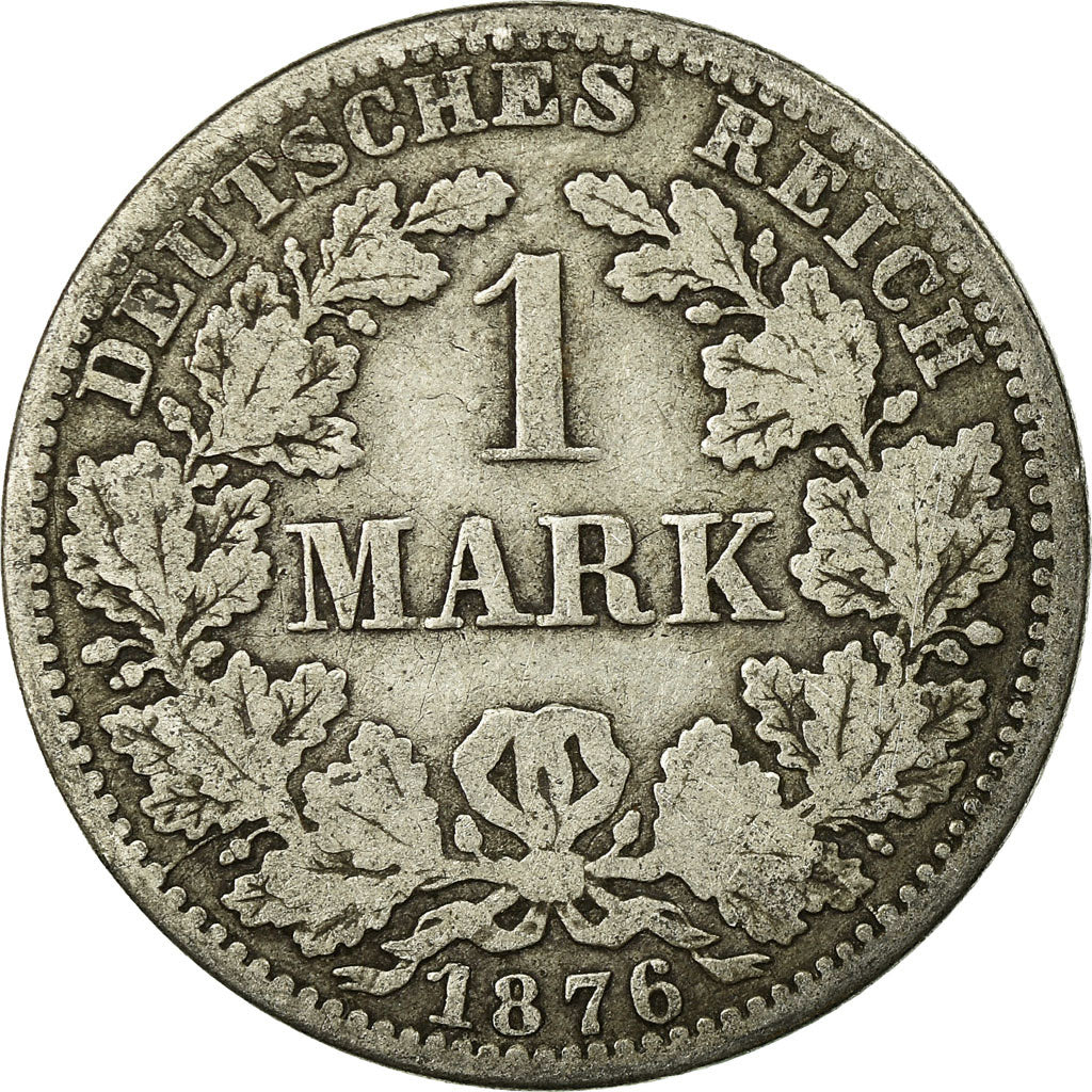 Coin, GERMANY - EMPIRE, Wilhelm I, Mark, 1876, Berlin, VF(20-25), Silver, KM:7
