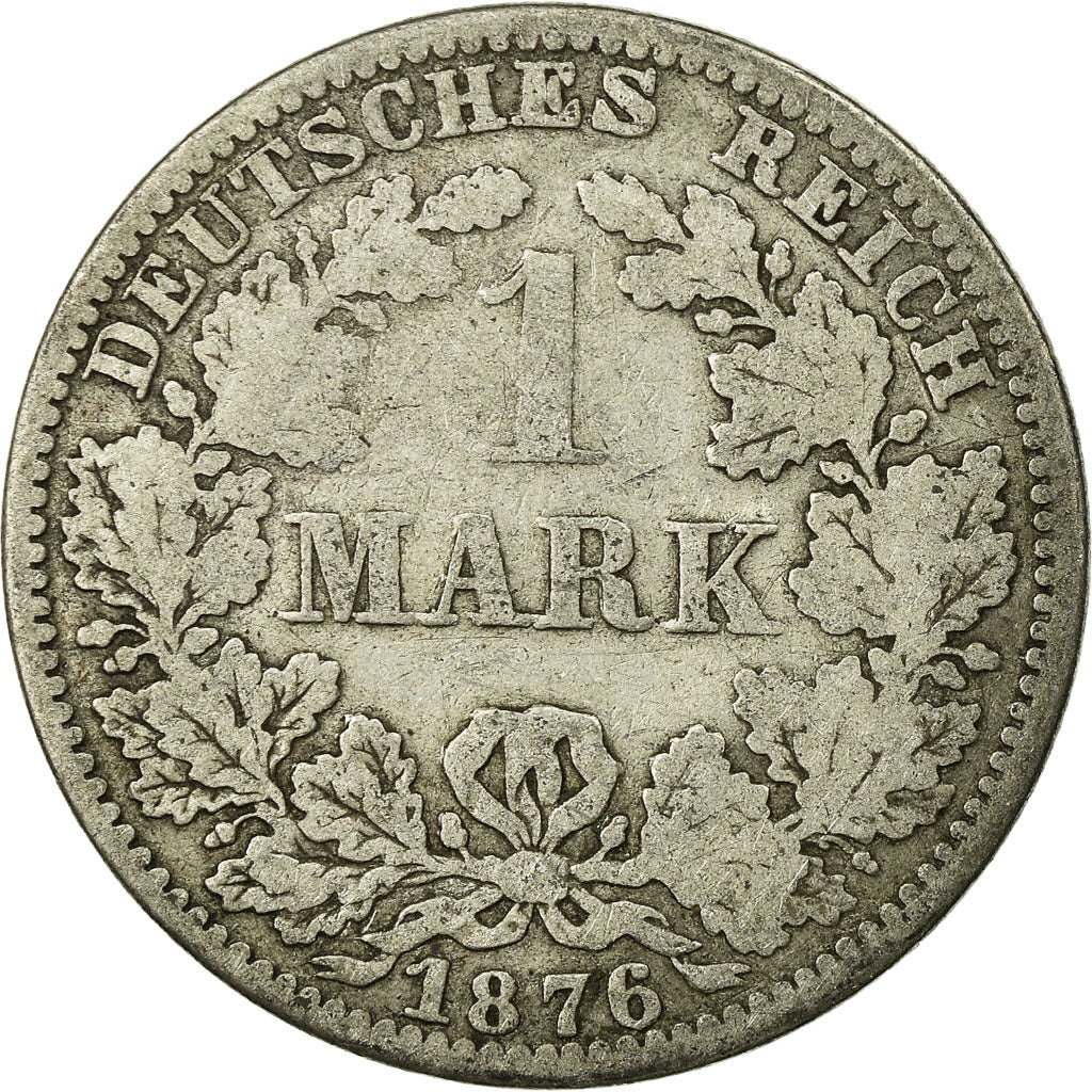 Coin, GERMANY - EMPIRE, Wilhelm I, Mark, 1876, Berlin, VF(20-25), Silver, KM:7