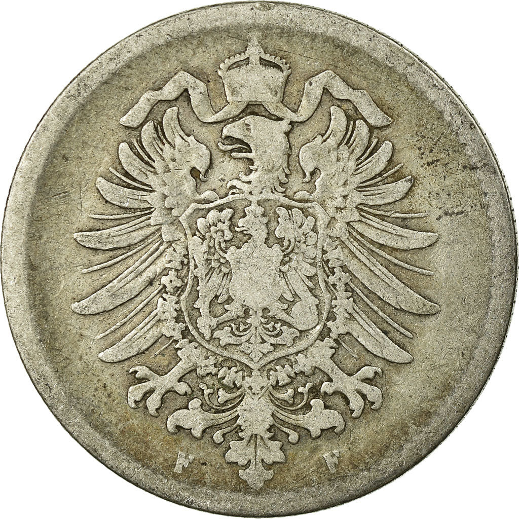 Coin, GERMANY - EMPIRE, Wilhelm I, Mark, 1876, Stuttgart, VF(20-25), Silver,KM 7
