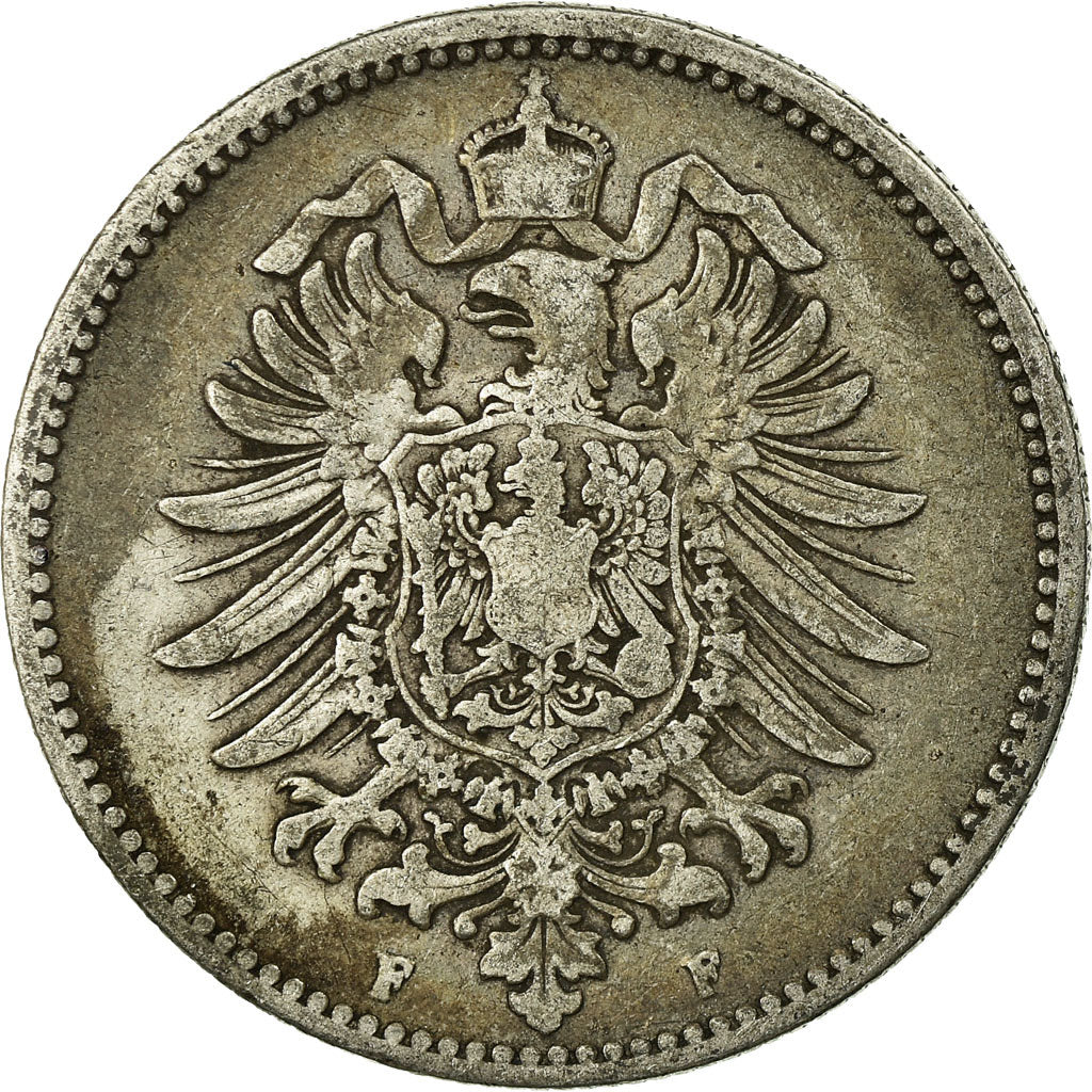 Coin, GERMANY - EMPIRE, Wilhelm I, Mark, 1876, Stuttgart, VF(30-35), Silver,KM 7