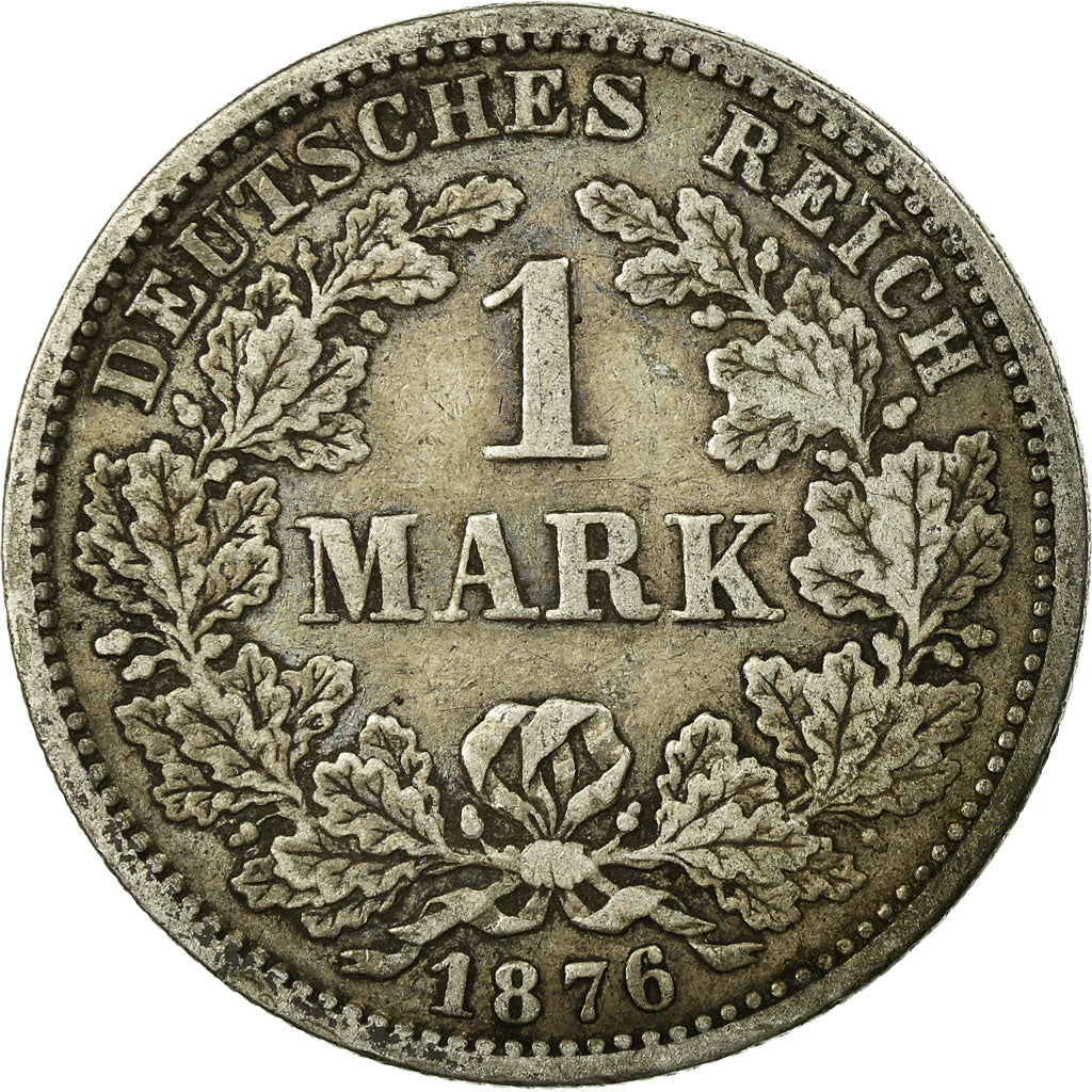 Coin, GERMANY - EMPIRE, Wilhelm I, Mark, 1876, Stuttgart, VF(30-35), Silver,KM 7