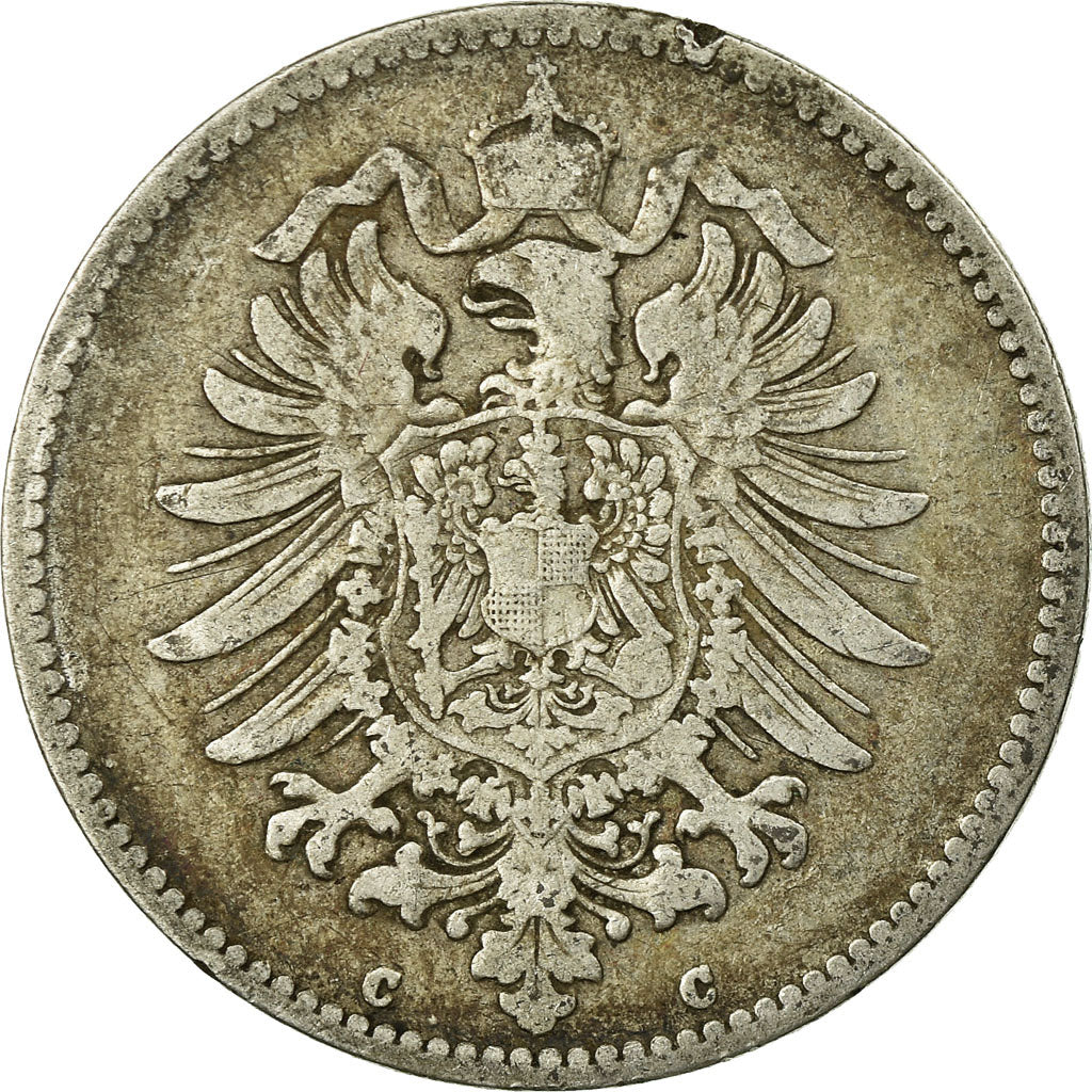 Coin, GERMANY - EMPIRE, Wilhelm I, Mark, 1876, Frankfurt, VF(20-25), Silver