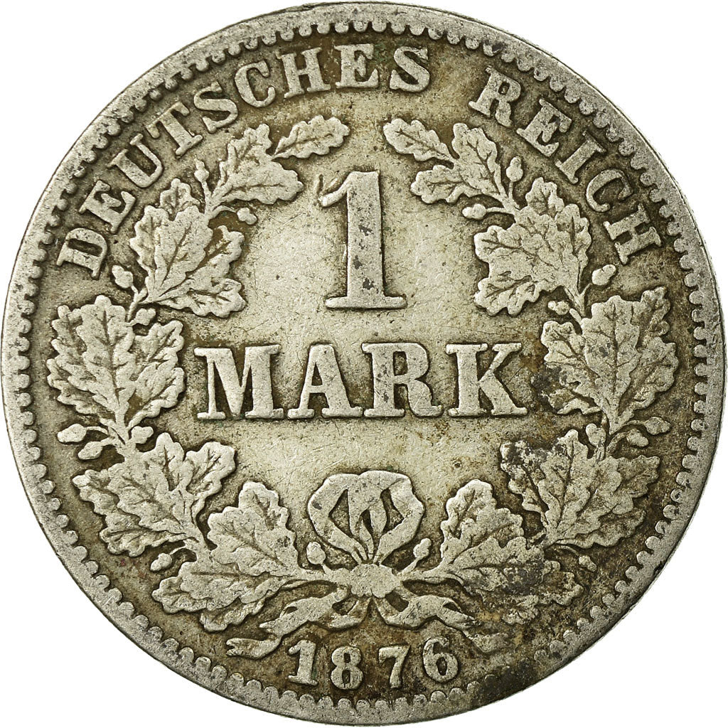 Coin, GERMANY - EMPIRE, Wilhelm I, Mark, 1876, Frankfurt, VF(20-25), Silver