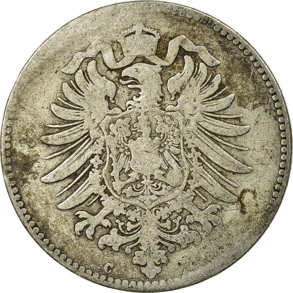 Coin, GERMANY - EMPIRE, Wilhelm I, Mark, 1876, Frankfurt, VF(20-25), Silver