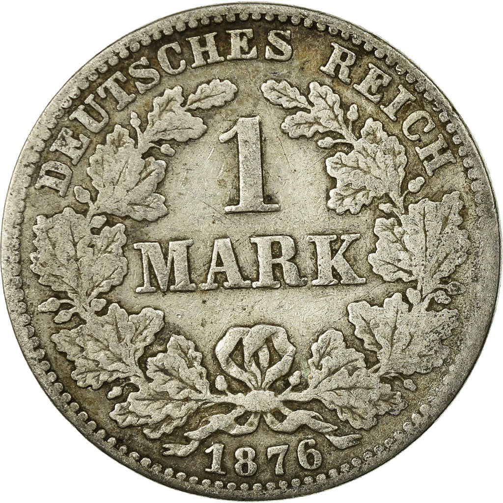 Coin, GERMANY - EMPIRE, Wilhelm I, Mark, 1876, Frankfurt, VF(20-25), Silver