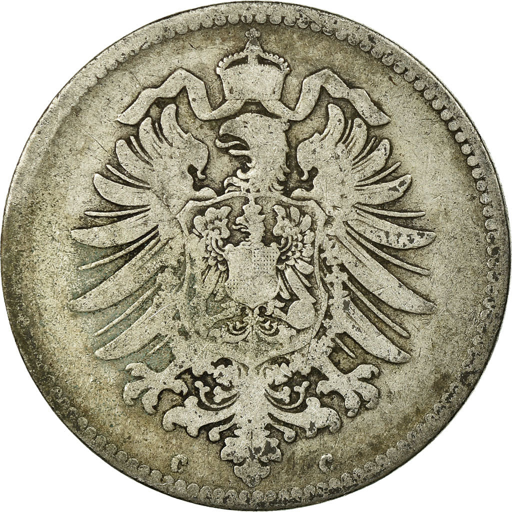 Coin, GERMANY - EMPIRE, Wilhelm I, Mark, 1876, Frankfurt, VF(20-25), Silver