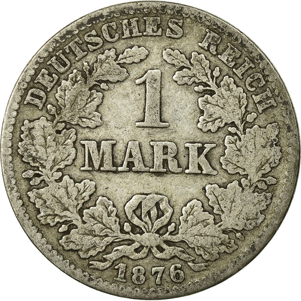 Coin, GERMANY - EMPIRE, Wilhelm I, Mark, 1876, Frankfurt, VF(20-25), Silver
