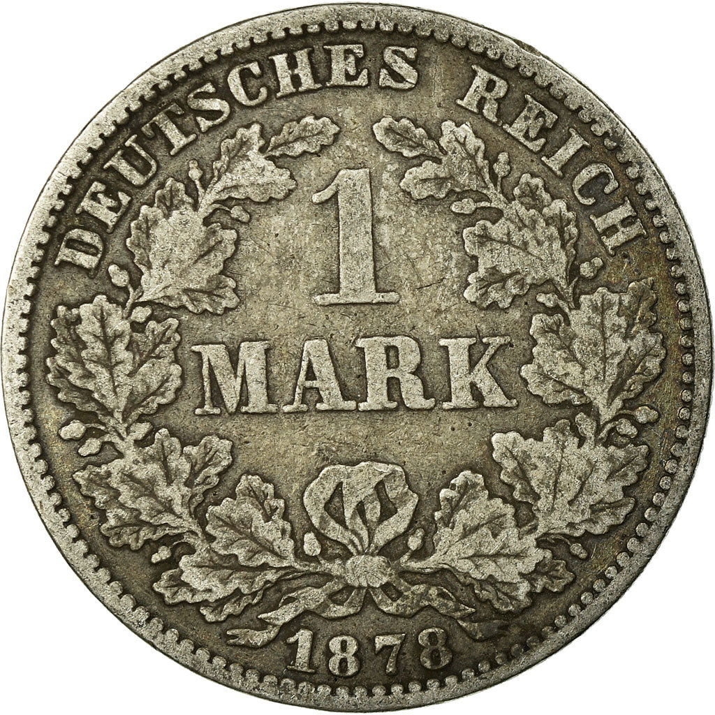 Coin, GERMANY - EMPIRE, Wilhelm I, Mark, 1878, Dresden, VF(30-35), Silver, KM:7