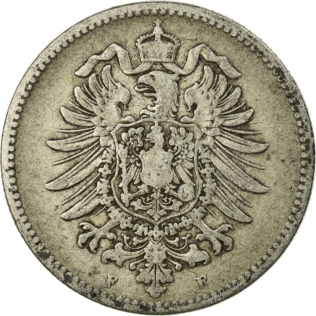 Coin, GERMANY - EMPIRE, Wilhelm I, Mark, 1878, Stuttgart, VF(20-25), Silver,KM 7