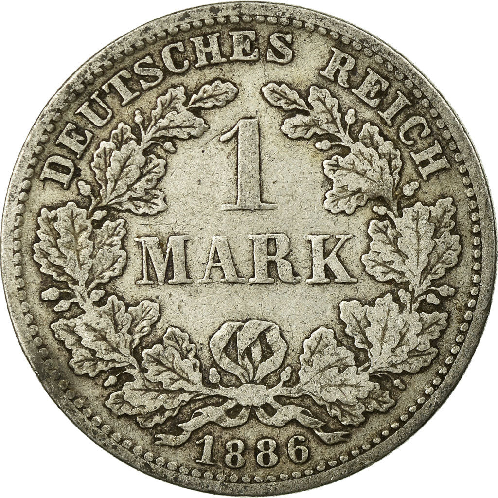 Coin, GERMANY - EMPIRE, Wilhelm I, Mark, 1886, Munich, VF(20-25), Silver, KM:7