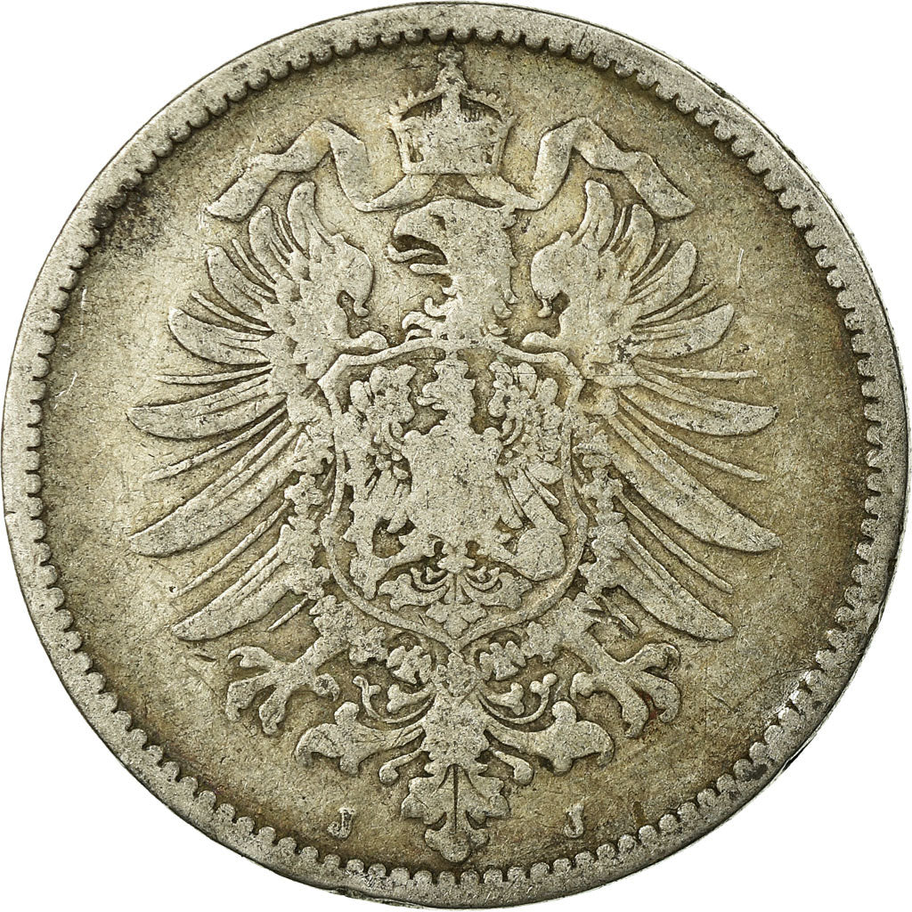 Coin, GERMANY - EMPIRE, Wilhelm I, Mark, 1882, Hambourg, VF(20-25), Silver, KM:7