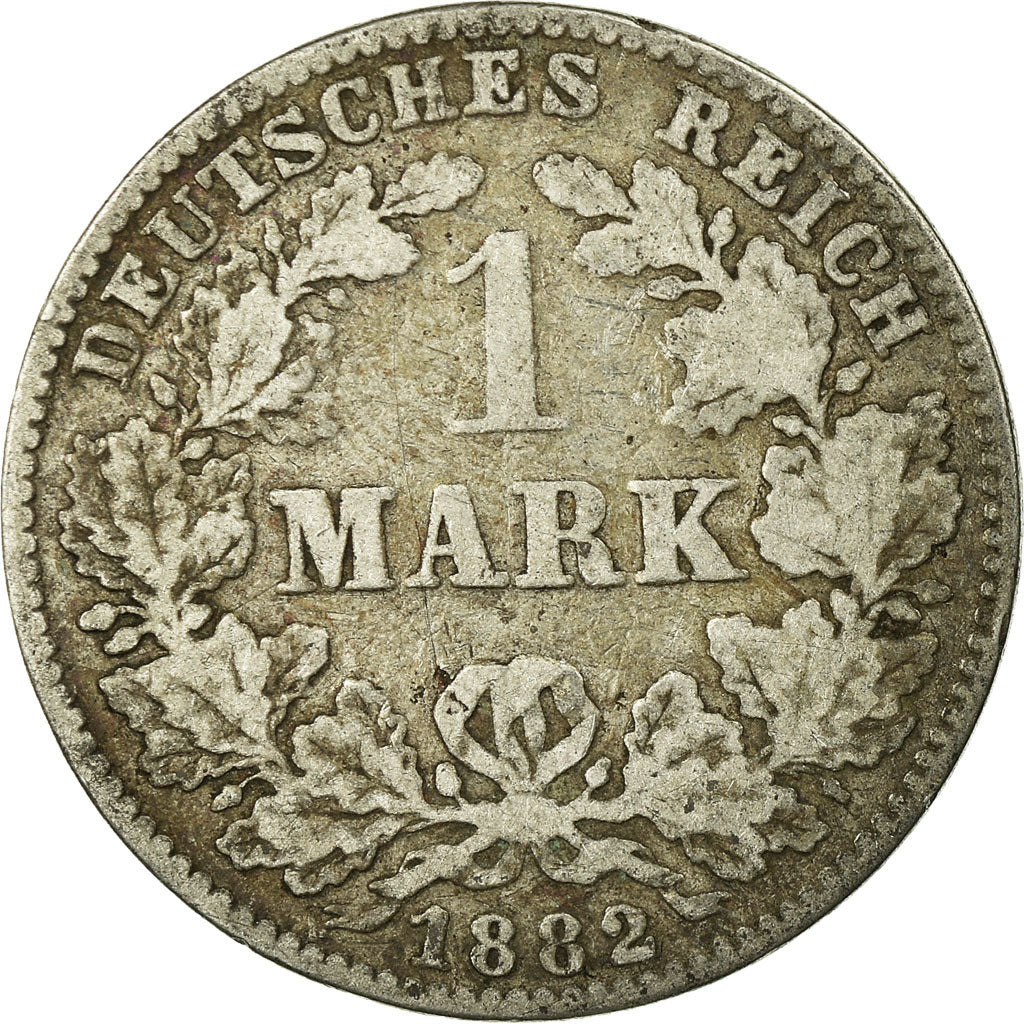 Coin, GERMANY - EMPIRE, Wilhelm I, Mark, 1882, Hambourg, VF(20-25), Silver, KM:7