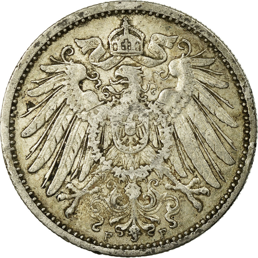 Coin, GERMANY - EMPIRE, Wilhelm II, Mark, 1900,Stuttgart,VF(30-35),Silver,KM 14