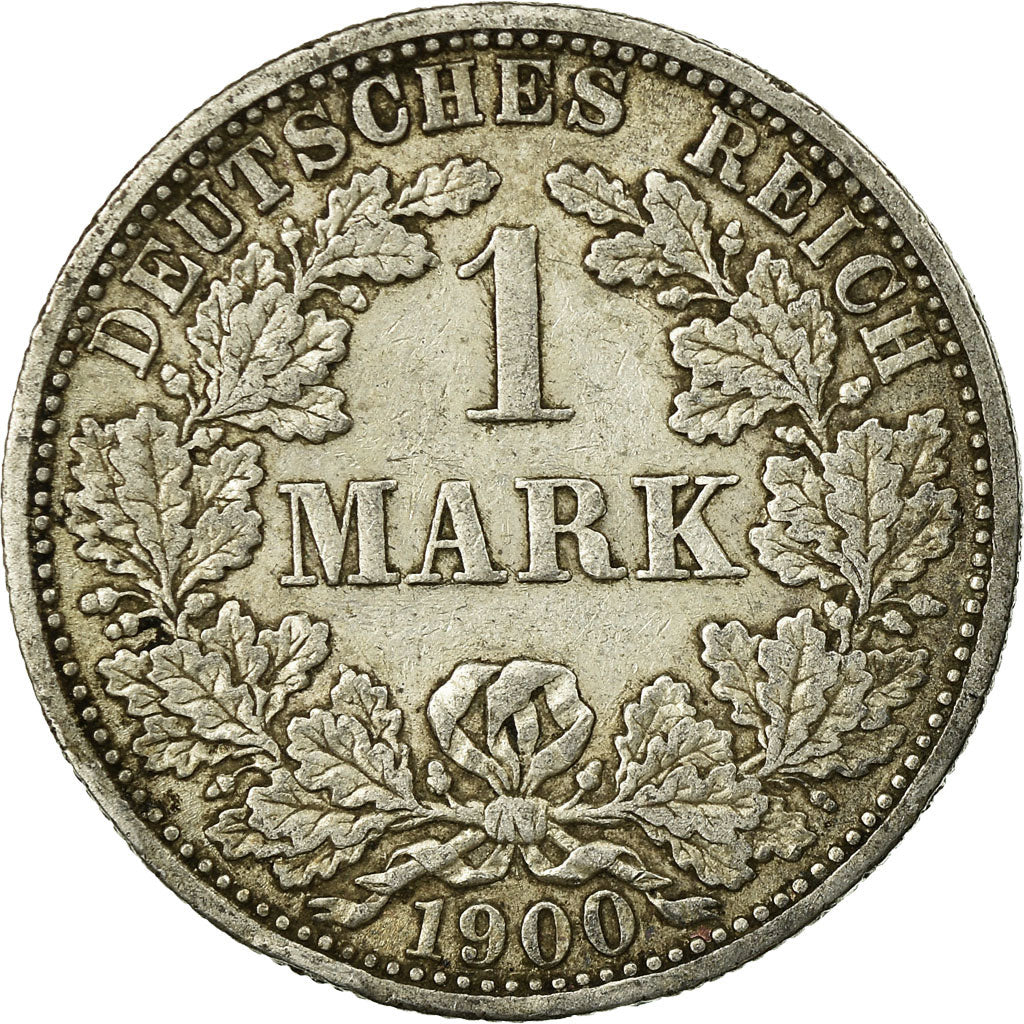 Coin, GERMANY - EMPIRE, Wilhelm II, Mark, 1900,Stuttgart,VF(30-35),Silver,KM 14