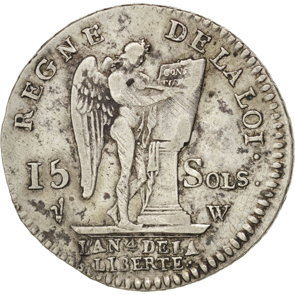 Coin, France, 15 sols françois, 15 Sols, 1/8 ECU, 1792, Lille, AU(50-53)