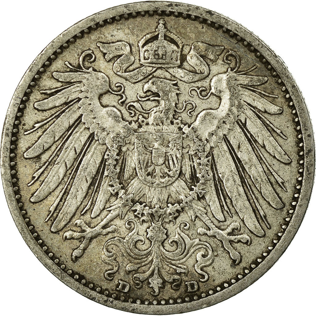 Coin, GERMANY - EMPIRE, Wilhelm II, Mark, 1905, Munich, EF(40-45), Silver, KM:14