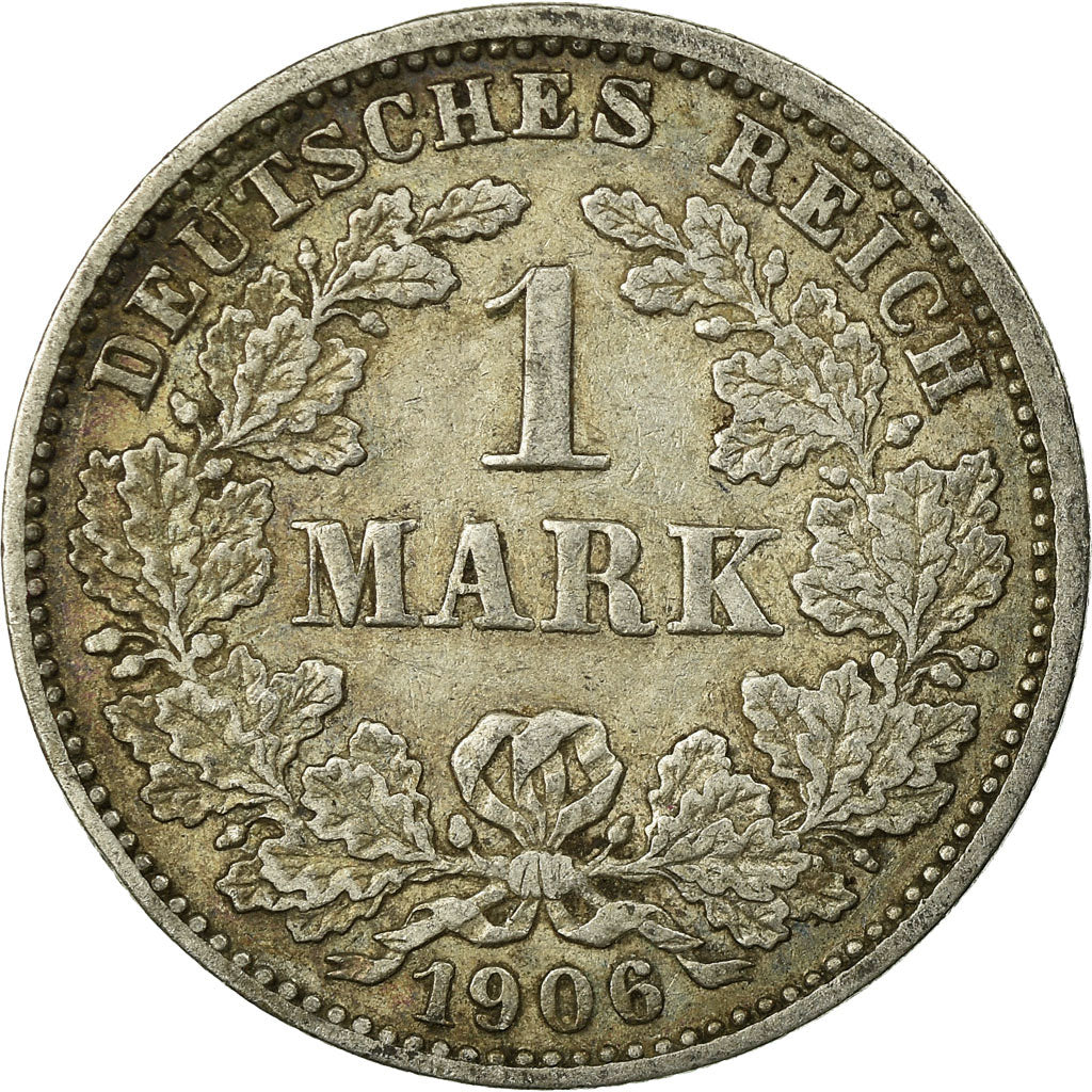 Coin, GERMANY - EMPIRE, Wilhelm II, Mark, 1906, Hambourg, EF(40-45),Silver,KM 14