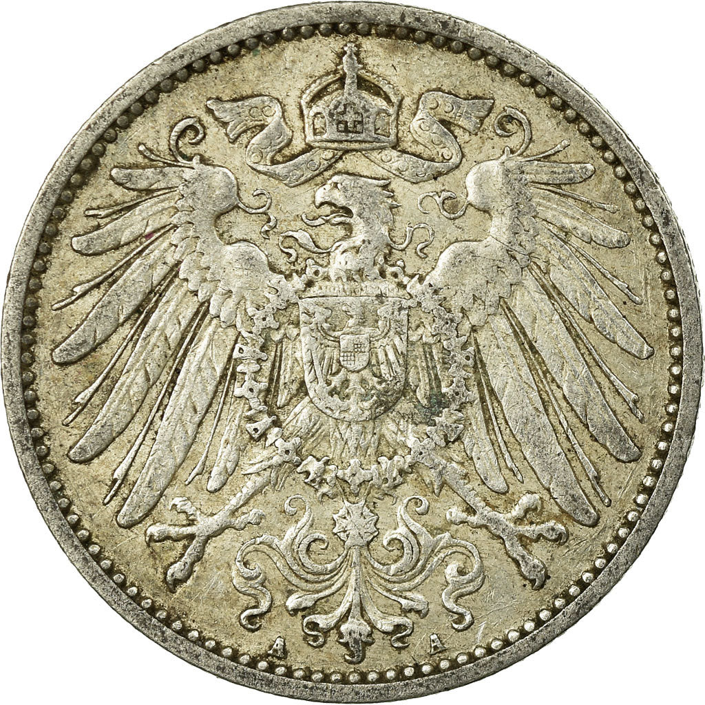 Coin, GERMANY - EMPIRE, Wilhelm II, Mark, 1907, Berlin, EF(40-45), Silver, KM:14