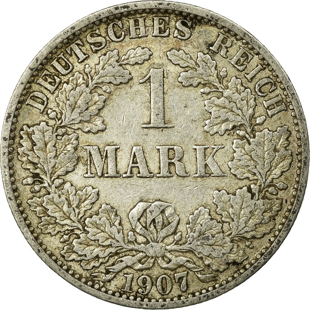 Coin, GERMANY - EMPIRE, Wilhelm II, Mark, 1907, Berlin, EF(40-45), Silver, KM:14