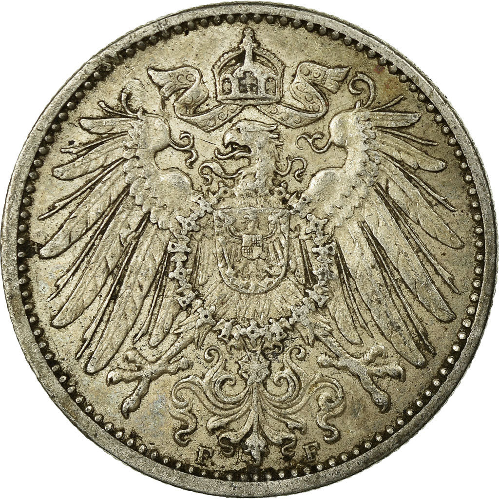 Coin, GERMANY - EMPIRE, Wilhelm II, Mark, 1910, Stuttgart, EF(40-45), Silver